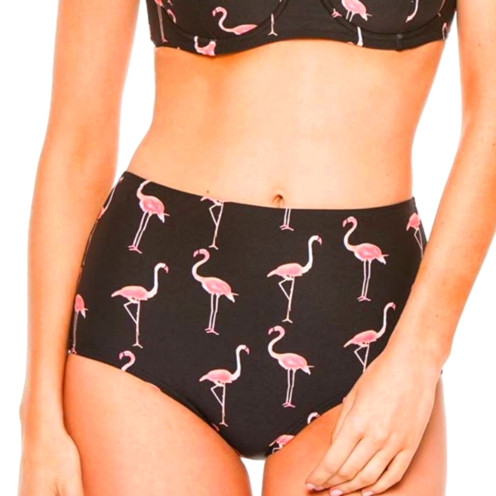 Kate Spade Playa Flamingo Hi-Rise Swim Bottoms ONLY